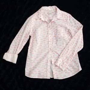 Merona and neon pink button down